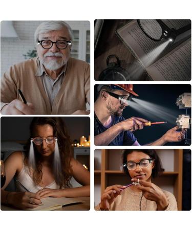 3 Pack Lighted Reading Glasses - LED Magnifying Readers with Blue Light Blocking for Men & Women - Perfect Nighttime Eyewear - Buy Online on GoSupps.com
