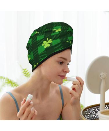 Happy St. Patrick's Day - Super Absorbent Microfiber Hair Towel Wrap for Women | Quick Dry Coral Velvet for Long Curly & Thick Hair - Buy Online on GoSupps.com