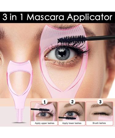 2 Pcs set 3 IN 1 Mascara Shield Mascara Shield Applicator Guard Folding Eyelash Comb Eyelash Separator Eyelash Brush for Women Girls - Buy Online on GoSupps.com