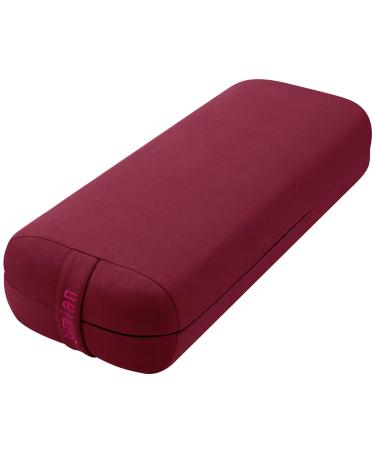 Simian Yoga Bolster Pillow Premium Meditation Bolsters Supportive Rectangular Cushion with Skin-Friendly Velvet Cover Washable, Support Cushions Bolster Pillows for Restorative Yoga,Yin Yoga BURGUNDY