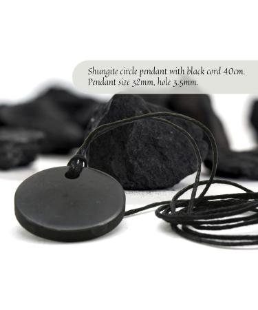 DOJA Barcelona Shungite Pendant Necklace - 32mm Round Elite Shungite Healing Stones for Water Purification - Buy Online on GoSupps.com
