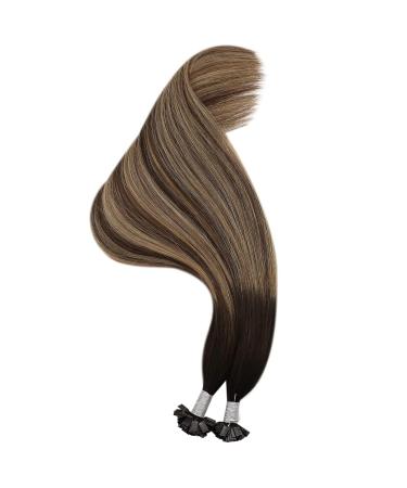 UGEAT Flat Tip Bonding: Real Hair Pre-Bonded Balayage Ombre Keratin Fusion Glue Sticks - Natural Black to Dark Brown & Blond #1B/4/27 (18 Inch 50g/50s) - Buy Online on GoSupps.com
