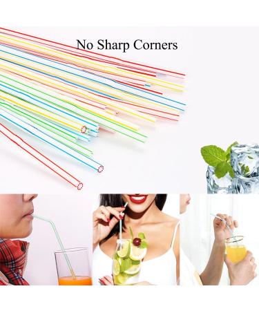 FOREVERIE 500 Counts Individually Wrapped Disposable Straws Plastic for Drinking Flex & Bendy Common 0.24 Inch Calibre 8.27 Inches Length Striped Color Soft Thin Bulk Package - Buy Online on GoSupps.com