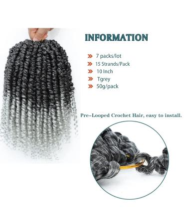 10 Inch Pre-twisted Grey Passion Twist Crochet Hair (Pack of 7) - Short Soft Pre-looped Braids for Black Women - Buy Online on GoSupps.com