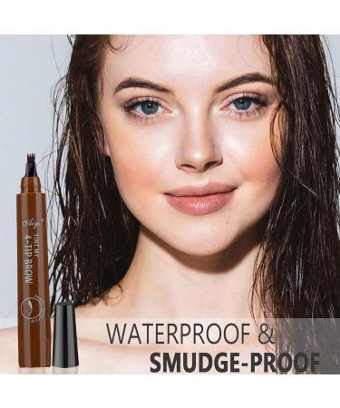 2PCS Waterproof Eyebrow Pen Set in Dark Brown & Black - Brow Tint and Pencil for Defined Eyebrows - Buy Online on GoSupps.com