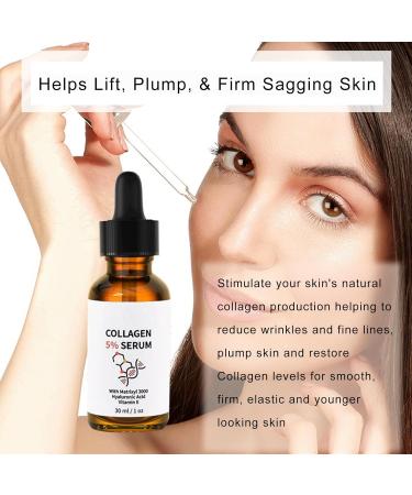 5% Collagen Serum Anti Aging Serum for Women with Collagen and Matrixyl 3000 Skin Tightening Helps Lift Plump & Firm Sagging Skin for Face 1 Fl Oz - Buy Online on GoSupps.com