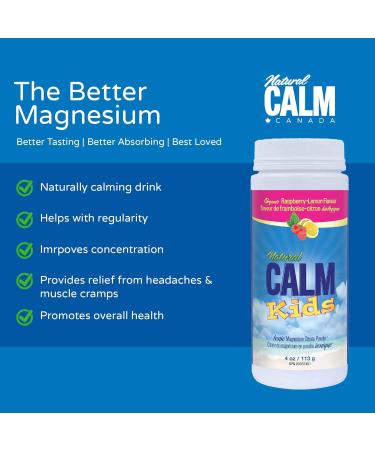 Natural Vitality Kids Calm Magnesium Citrate Powder 113g - Promote Calmness and Relaxation - Buy Online on GoSupps.com
