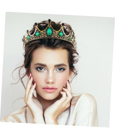 MAGICLULU Bridal Crown Baroque Rhinestone Crown Birthday Party Performance Decoration Cake Crown (red Diamond on Silver Base) Crowns for Women Halloween Alloy Bride Wedding Dress Headband 15x9.3cm Green - Buy Online on GoSupps.com