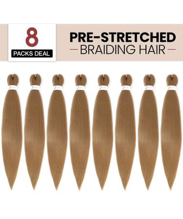 Pre Stretched Braiding Hair 26 Inch Professional Yaki Straight Crochet Braids, 8 Packs Honey Blonde Synthetic Extensions for Braiding - 27 - Buy Online on GoSupps.com