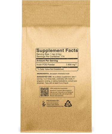 Pure Inulin FOS Powder (1 lb) Lab Verified, No Fillers, Original Ingredients 1 Pound Pack - Buy Online on GoSupps.com