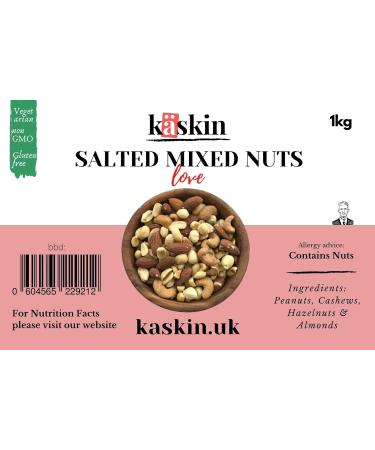 K skin Roasted Salted Mixed Nuts 1kg Premium Cashew Almonds Hazelnuts Peanuts - Buy Online on GoSupps.com