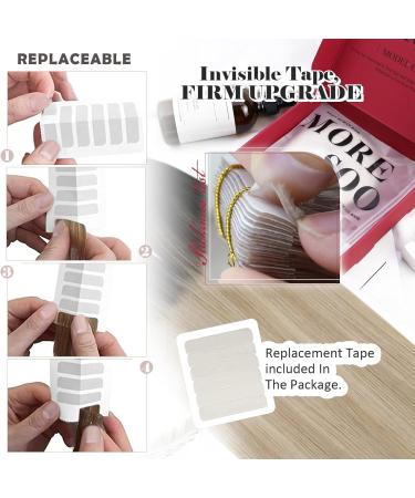 Moresoo Human Hair Extensions Tape in Balayage #1B/18/60 20 Inch - Natural Black to Ash Blonde with Platinum Blonde Highlights - 20 Pieces/50g - Buy Online on GoSupps.com