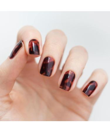 Avoa Beauty Nail Film What the Shell ! - Tortoise Shell Nail Art Design Brown Orange Red - 16 Long-Lasting Self-Adhesive Nail Wraps - Buy Online on GoSupps.com