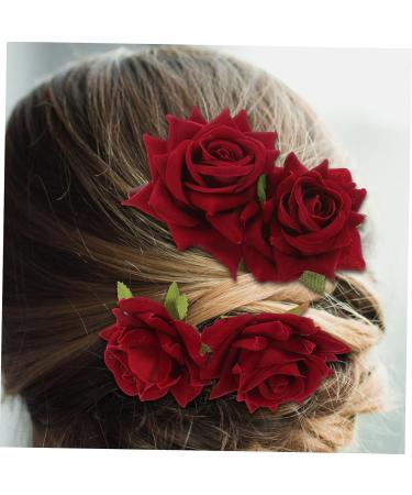 MERRYHAPY 1set Rose Hair Clip Wedding Headdress Hair Ornaments Bobby Pin Lifelike Rose Hairpin Hair Accessory Bride Hair Jewelry Bride Hairpin Hair Decorations Rose Headdress Wedding Hairpin - Buy Online on GoSupps.com