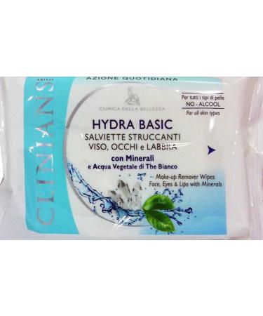 CLINIANS 6 x CLINIANS Hydra Basic Salv. Make-Up Removers for Face Eyes and Lips 25 Pieces