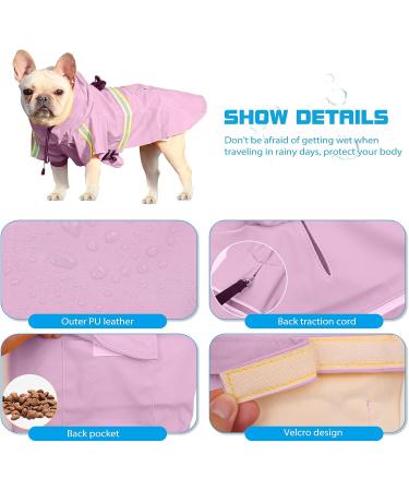 PETCUTE Dog Raincoat - Waterproof Windproof & Reflective - Adjustable Rain Jacket for Small Medium & Large Dogs - 3XL Pink - Buy Online on GoSupps.com