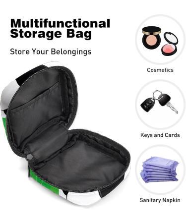 Period Bag Sanitary Napkin Storage & Travel Makeup Pouch - Football & Green - Buy Online on GoSupps.com