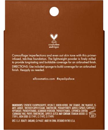 e.l.f. Camo Powder Foundation Deep 560 C 8g - Primer-Infused Lightweight Formula for Medium-to-Full Coverage and Long-Lasting Wear - Buy Online on GoSupps.com