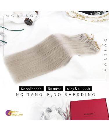 Moresoo #60A Blond Hair Extensions - 55.9 cm 100% Remy Real Hair Soft & Silky with Microrings 1g/Strand 50g - Buy Online on GoSupps.com