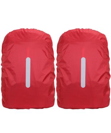 Souke Sports 2 Pack Backpack Cover Rain Waterproof for 30-40L Backpack with Reflective Strap Backpack Cover Ultralight Compact Portable for Camping Traveling Cycling Hiking Outdoor Red