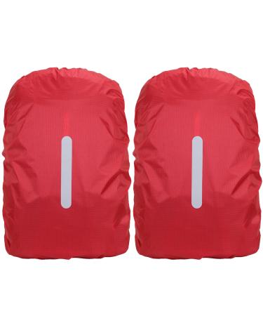 Souke Sports 2 Pack Backpack Cover Rain Waterproof for 30-40L Backpack with Reflective Strap Backpack Cover Ultralight Compact Portable for Camping Traveling Cycling Hiking Outdoor Red