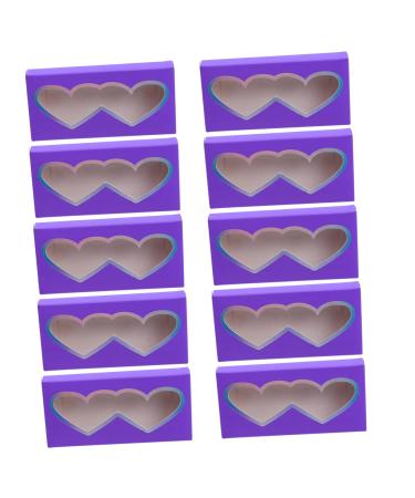 CALLARON 10 Pi ces Bo te Faux Cils Vide tui de Rangement pour Cils avec Fen tre Transparente Contenant pour Accessoires de Beaut Violet