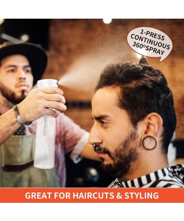 Sandiyago Continuous Water Spray Bottle 300ml Fine Mist Empty Hair Spray Bottle Plastic Water Mist Sprayer for Hairstyling Cleaning Plants Misting Essential Oil White Transparent - Buy Online on GoSupps.com