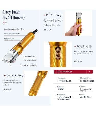 Dog Grooming Clippers Electric Professional Powerful 350W Sheep Shears Pet Grooming Clippers for Heavy Duty Hair Horses Cat Farm Livestock Fur Carpet Trimmers Shaver for Thick Coats - Buy Online on GoSupps.com