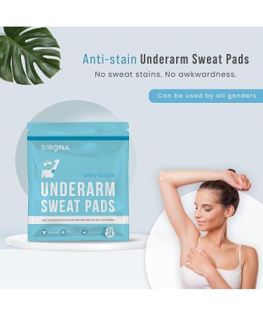 Sirona Disposable Underarm Sweat Pads - 24 Pads | Antiperspirant Absorbent Odour Blocker | Fights Hyperhidrosis | Armpit Dress Shields | 24 Count - Buy Online on GoSupps.com