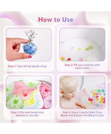 34PCS Organic Surprise Bath Bombs with Crystal Toys for Kids - Christmas, Birthday, Easter Gift Set with 6 Gift Bags - Natural Fizzy Bath Spa for Relaxation - Buy Online on GoSupps.com