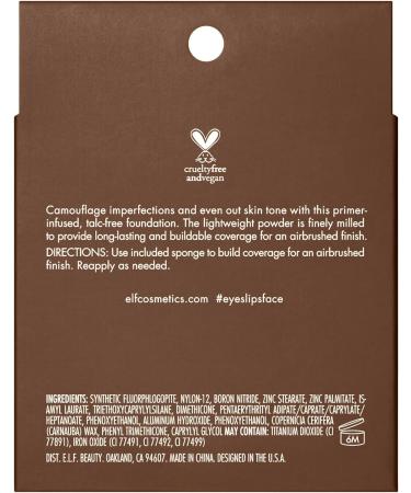 e.l.f. Camo Powder Foundation Rich 620 W 8g - Primer-Infused Long-Lasting Coverage - Buy Online on GoSupps.com