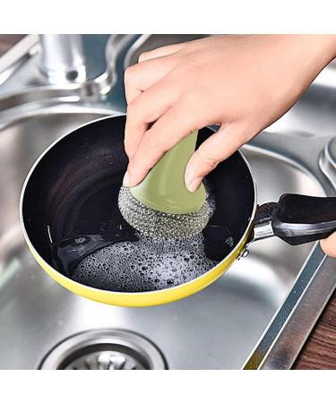 Pot Cleaning Brush - Shark Handle Cleaning Scrubber - Compact Design Dishwashing Brush for Cookware Kitchen Stove Oven Interior and Sink Corner Green - Buy Online on GoSupps.com