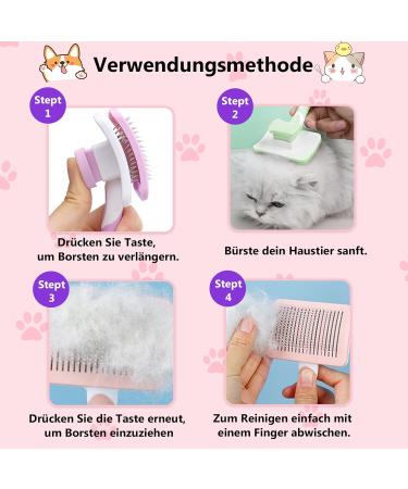 PHAVESAS Gro Pets Dog and Cat Self-Cleaning Brush | Best Pet Brush for Long and Short Hair - Purple Rosa Pink - Buy Online on GoSupps.com