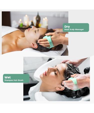 Vinabo Scalp Massage Brush - 100% Silicone Hair Washing Tool for Improved Blood Circulation & Hair Growth - Relaxing Shampoo Brush in Green - Buy Online on GoSupps.com