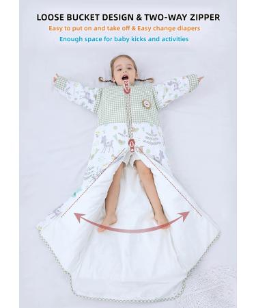 Chilsuessy Toddler Sleeping Bag 2.5 Tog/Dream Forest 120cm - Winter Wearable Blanket for Kids, Adjustable Length, Removable Sleeves - Boys Girls 3-6 Years - Buy Online on GoSupps.com