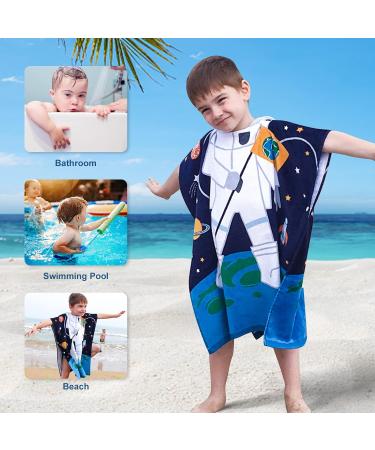 Flyish Direct 100% Cotton Children's Hooded Bathing Poncho & Towel | Mermaid Design | 70x60cm Beach Towel for Boys & Girls - Buy Online on GoSupps.com