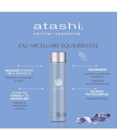 Atashi Fresh & Pure | Micellar Water for Face | Cleanses Soothes and Respects the Skin | Anti-aging | Facial Cleanser | Reduces Acne | Combination or Oily Skin | 150 ml - Buy Online on GoSupps.com