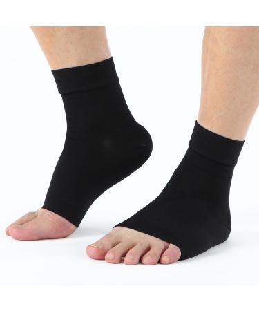 WANDER Ankle Compression Socks Open Toe Compression Sleeve for Plantar Fasciitis Ankle/Heel Support Relieve Arch Pain Reduce Foot Swelling Large