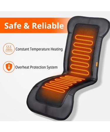 Heated PU Leather Seat Cover for Circulation & Fatigue Relief - Buy Online on GoSupps.com