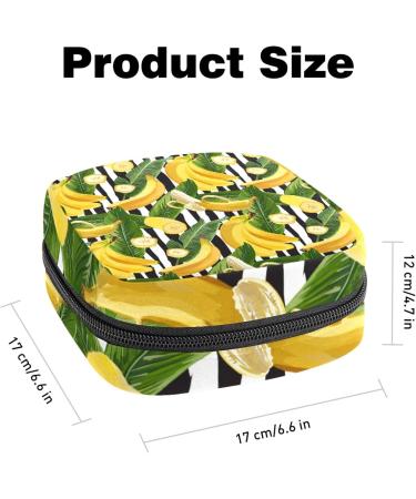 Banana Palm Leaf Stripe Sanitary Napkin Storage Bag Menstrual Pad Bag Portable Menstrual Cup Pouch with Zipper for Teen Girls Women Ladies Color 9 - Buy Online on GoSupps.com