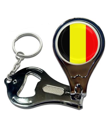 BadgeBeast.co.uk Belgium Flag - Key Ring Bottle Opener and Nail Clipper