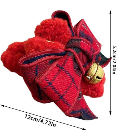 Bow Hair Claw Clip - Big Plaid Bow Fuzzy Hair Pins with Bell - Cute Half Bun Hairpins Nonslip Strong Hold Claw Clip for Women Red - Buy Online on GoSupps.com