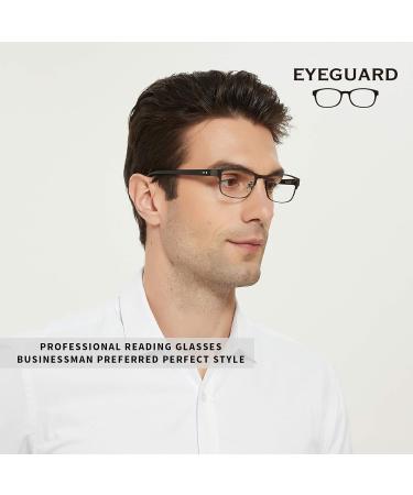 Buy EYEGUARD Rectangular Reading Glasses for Men - Lightweight Metal Grey | 2.75 Diopters - International Shipping Available - Buy Online on GoSupps.com