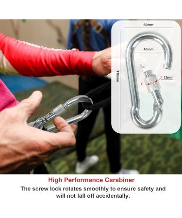 High-Strength 10m Climbing Rope - Outdoor Safety Rope with 2 Carabiners for Abseiling Rescue and Sports - Buy Online on GoSupps.com