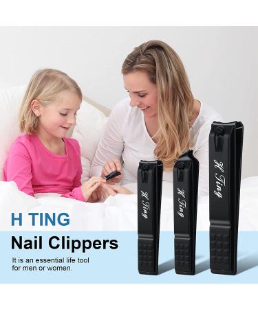 Professional Black Matte Stainless Steel Nail Clippers Set - 3 Pack for Men and Women | Includes Fingernail, Thick Toenail, and Ingrown Nail Clippers with Built-in Nail File - Buy Online on GoSupps.com