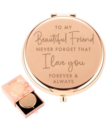 Best Friend Birthday Gifts for Friend | Sentimental Friend Gift Ideas for Women | Friendship Gifts for BFF  Bestfriend  Besties  Long Distance  Christmas | I Love You Friend | Rose Gold Compact Mirror - Buy Online on GoSupps.com