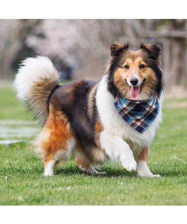 WOVTE 8 Pack Triangle Dog Bandana Reversible Plaid Painting Bibs Scarf Washable and Adjustable Kerchief Set for Dogs Cats Pets - Buy Online on GoSupps.com