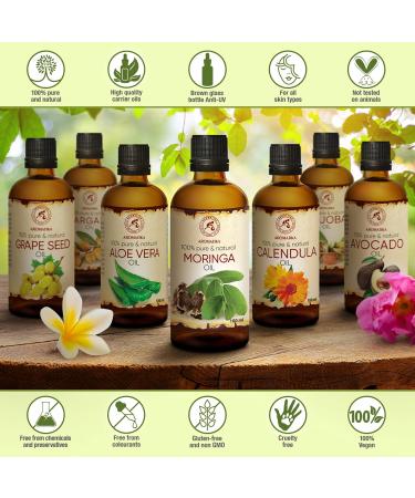 Moringa Oil 100ml - Cold-Pressed Moringa Oleifera Seed Oil for Anti-Aging Skin & Hair Care | Premium Carrier Oil - Buy Online on GoSupps.com