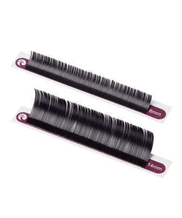 Flat Silk Eyelashes - Individual D Curl Extensions | 0.15mm Thickness | Mix 8-14mm | 12 Strips - International Shipping - Buy Online on GoSupps.com