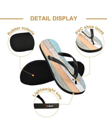 Mnsruu Vintage Wooden Board Flip Flops - XL for Home Hotel Spa & Travel | Comfortable & Stylish Footwear - Buy Online on GoSupps.com